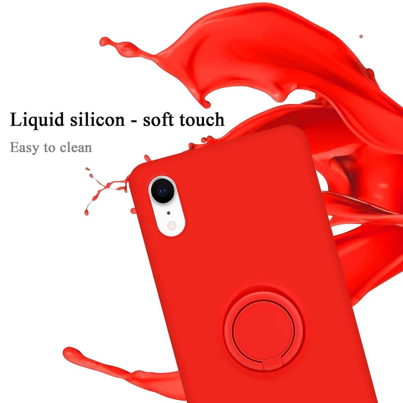 Cadorabo Hülle kompatibel mit Apple iPhone XR Schutzhülle aus flexiblem TPU Silikon mit Ring