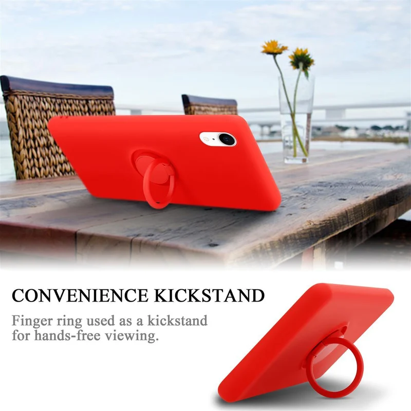 Cadorabo Hülle kompatibel mit Apple iPhone XR Schutzhülle aus flexiblem TPU Silikon mit Ring