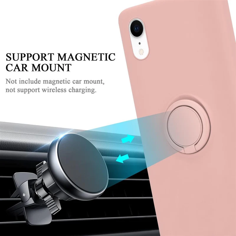 Cadorabo Hülle kompatibel mit Apple iPhone XR Schutzhülle aus flexiblem TPU Silikon mit Ring