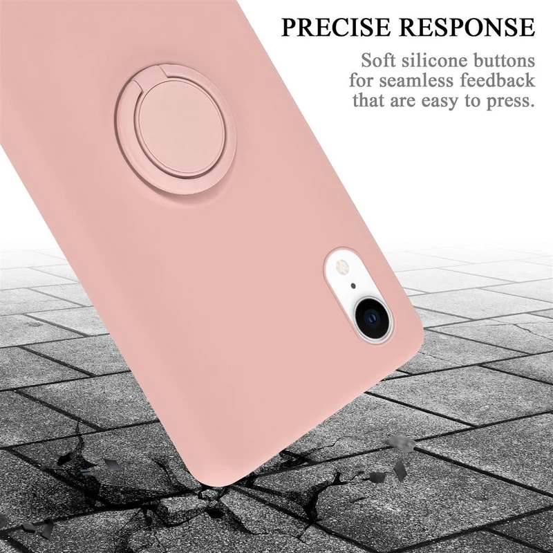 Cadorabo Hülle kompatibel mit Apple iPhone XR Schutzhülle aus flexiblem TPU Silikon mit Ring