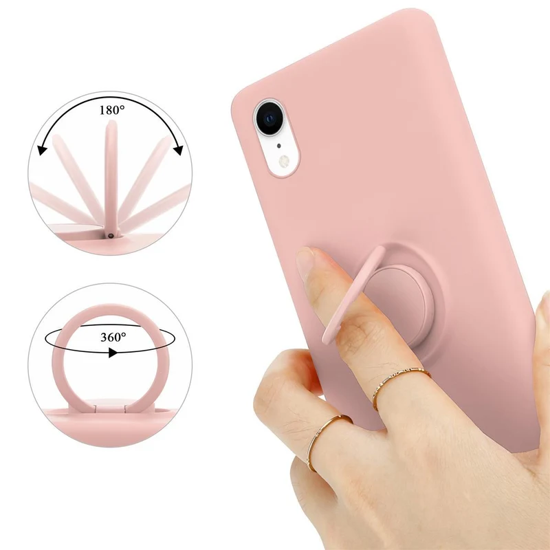 Cadorabo Hülle kompatibel mit Apple iPhone XR Schutzhülle aus flexiblem TPU Silikon mit Ring