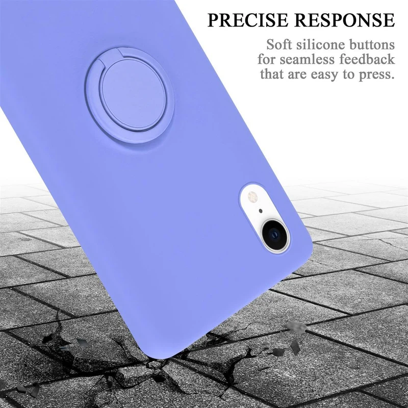 Cadorabo Hülle kompatibel mit Apple iPhone XR Schutzhülle aus flexiblem TPU Silikon mit Ring