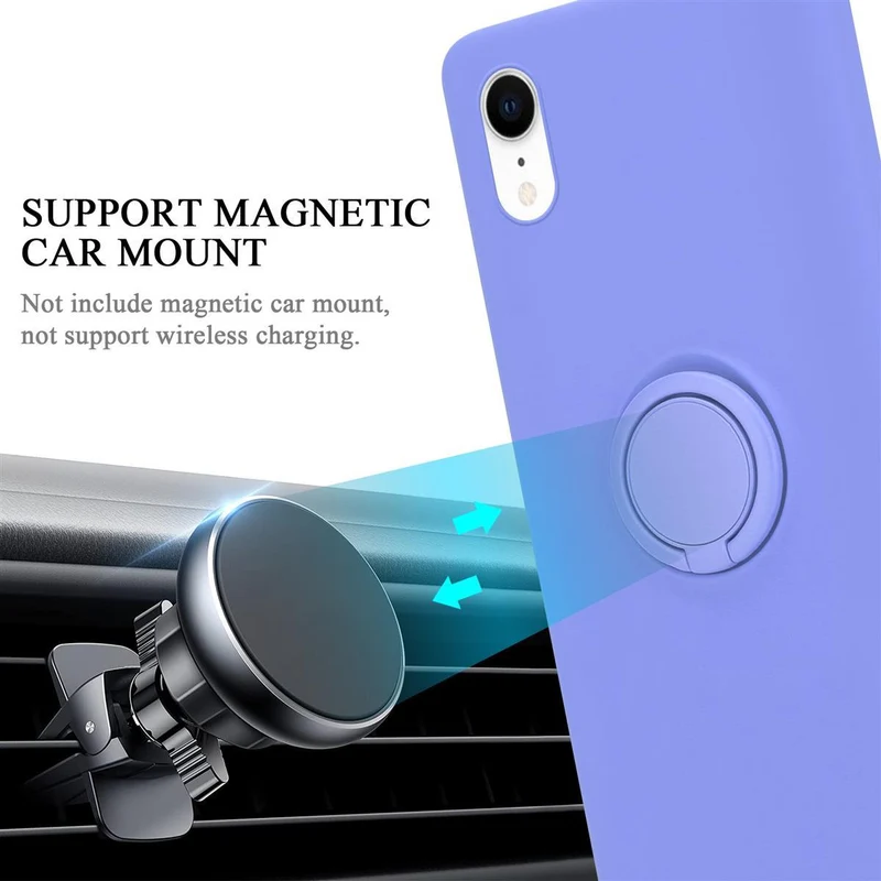Cadorabo Hülle kompatibel mit Apple iPhone XR Schutzhülle aus flexiblem TPU Silikon mit Ring