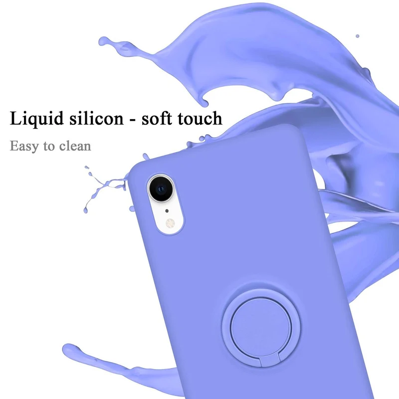 Cadorabo Hülle kompatibel mit Apple iPhone XR Schutzhülle aus flexiblem TPU Silikon mit Ring