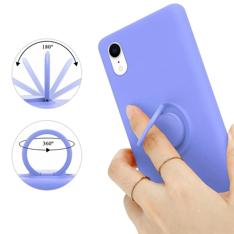 Cadorabo Hülle kompatibel mit Apple iPhone XR Schutzhülle aus flexiblem TPU Silikon mit Ring