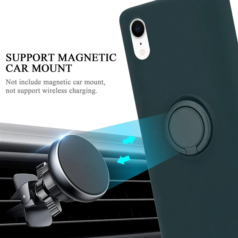 Cadorabo Hülle kompatibel mit Apple iPhone XR Schutzhülle aus flexiblem TPU Silikon mit Ring