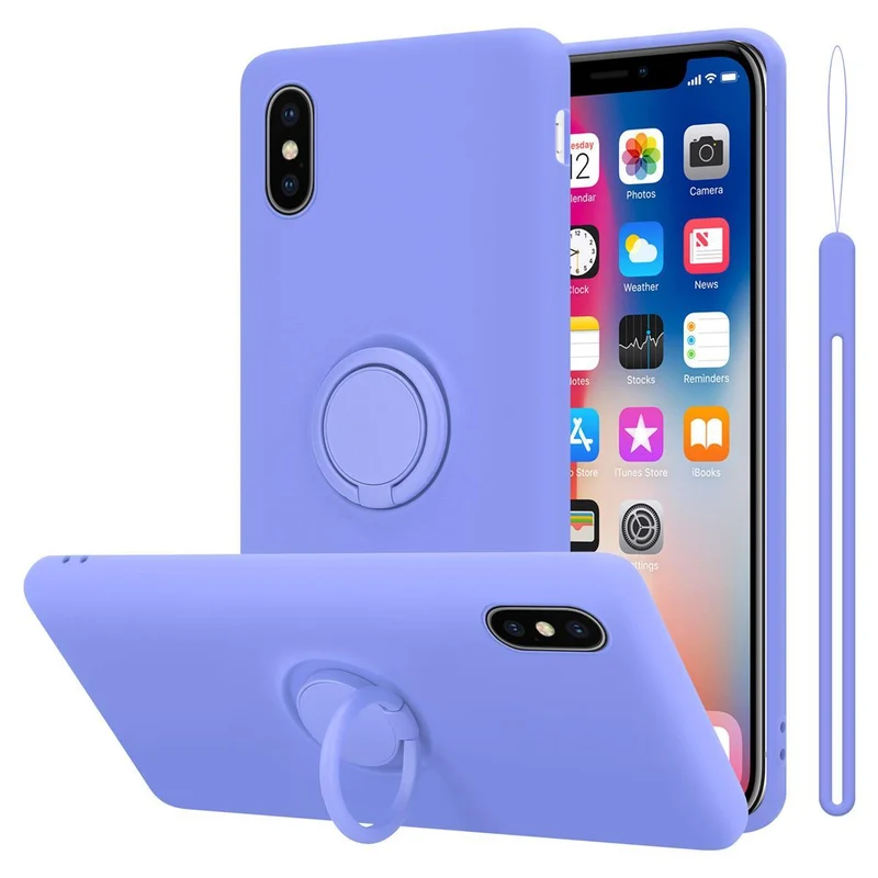Cadorabo Hülle kompatibel mit Apple iPhone X / XS Schutzhülle aus flexiblem TPU Silikon mit Ring