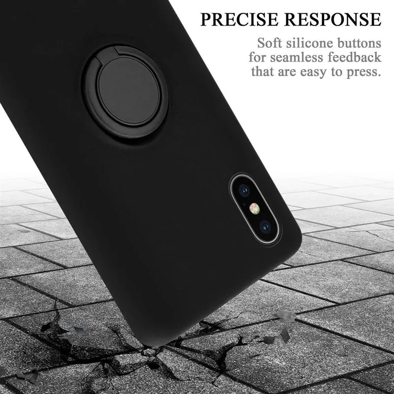 Cadorabo Hülle kompatibel mit Apple iPhone X / XS Schutzhülle aus flexiblem TPU Silikon mit Ring