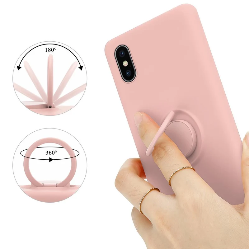 Cadorabo Hülle kompatibel mit Apple iPhone X / XS Schutzhülle aus flexiblem TPU Silikon mit Ring