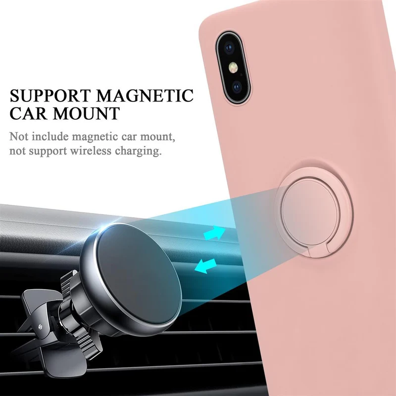 Cadorabo Hülle kompatibel mit Apple iPhone X / XS Schutzhülle aus flexiblem TPU Silikon mit Ring