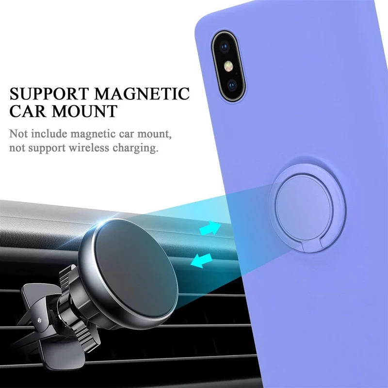 Cadorabo Hülle kompatibel mit Apple iPhone X / XS Schutzhülle aus flexiblem TPU Silikon mit Ring