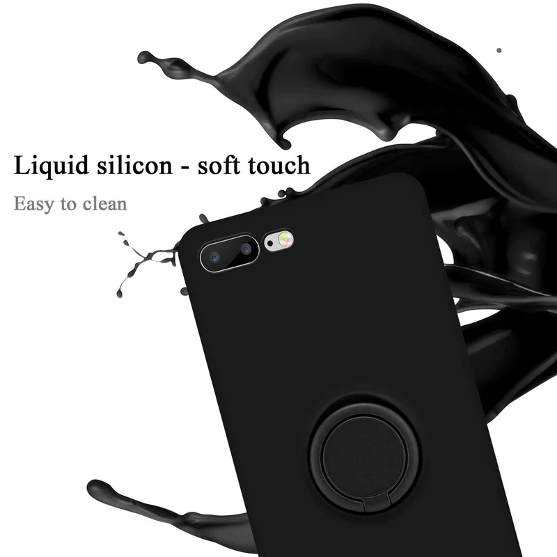 Cadorabo Hülle kompatibel mit Apple iPhone 7 PLUS / 7S PLUS / 8 PLUS Schutzhülle aus flexiblem TPU Silikon mit Ring