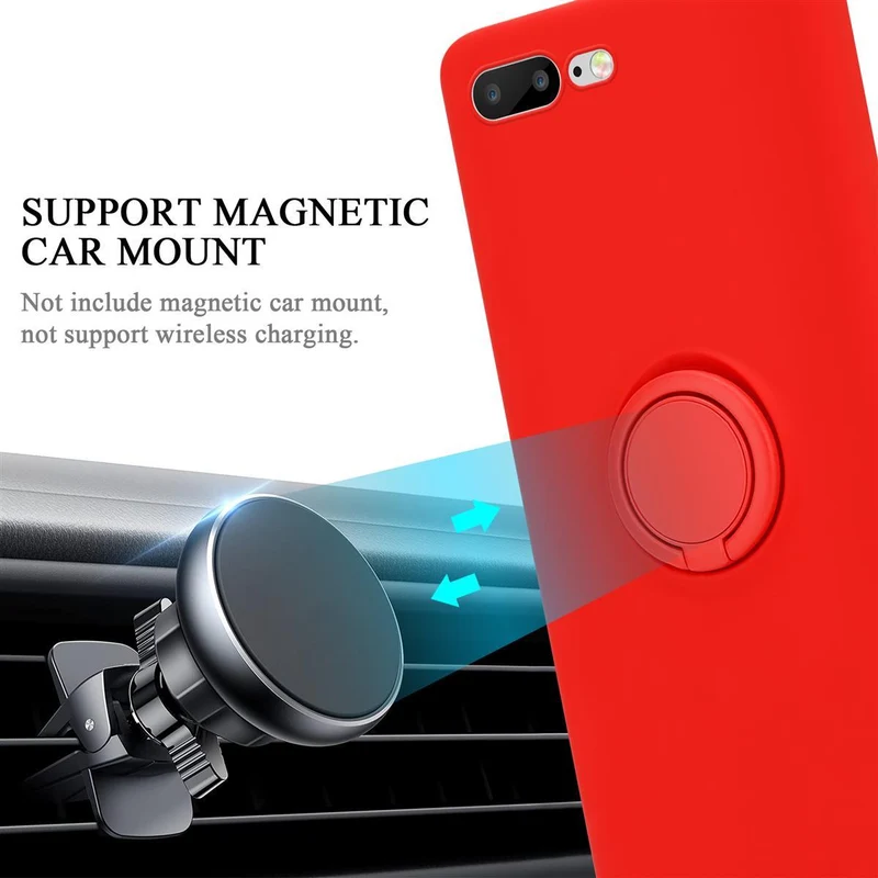 Cadorabo Hülle kompatibel mit Apple iPhone 7 PLUS / 7S PLUS / 8 PLUS Schutzhülle aus flexiblem TPU Silikon mit Ring
