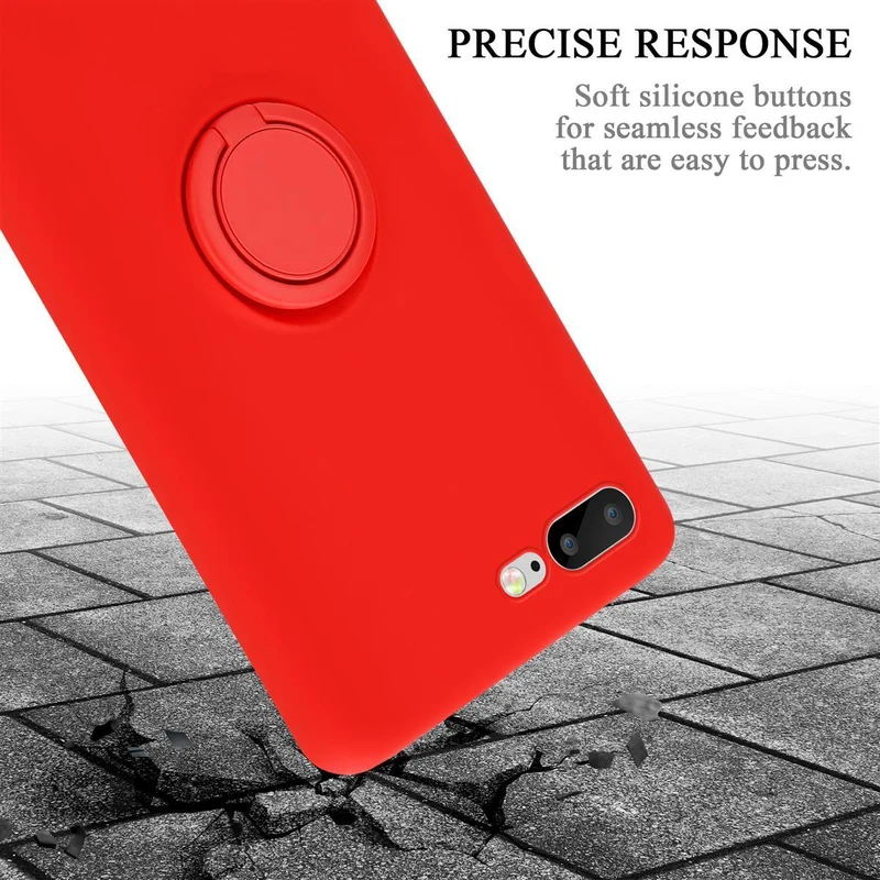 Cadorabo Hülle kompatibel mit Apple iPhone 7 PLUS / 7S PLUS / 8 PLUS Schutzhülle aus flexiblem TPU Silikon mit Ring
