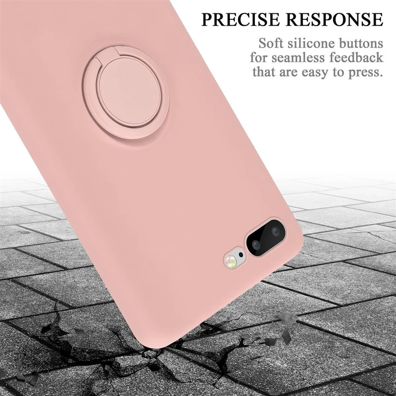Cadorabo Hülle kompatibel mit Apple iPhone 7 PLUS / 7S PLUS / 8 PLUS Schutzhülle aus flexiblem TPU Silikon mit Ring