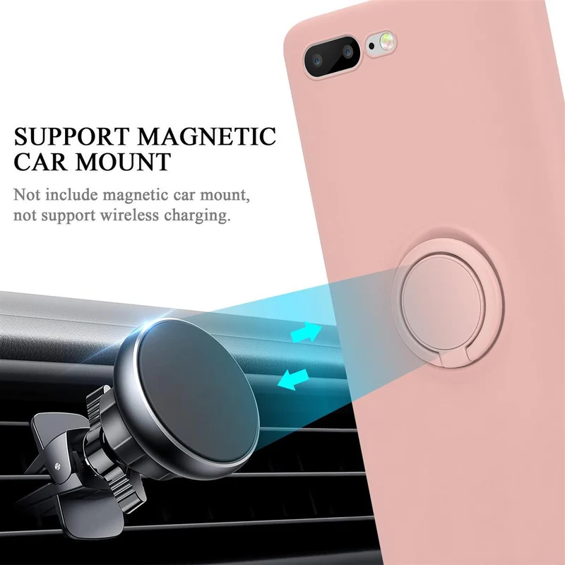 Cadorabo Hülle kompatibel mit Apple iPhone 7 PLUS / 7S PLUS / 8 PLUS Schutzhülle aus flexiblem TPU Silikon mit Ring
