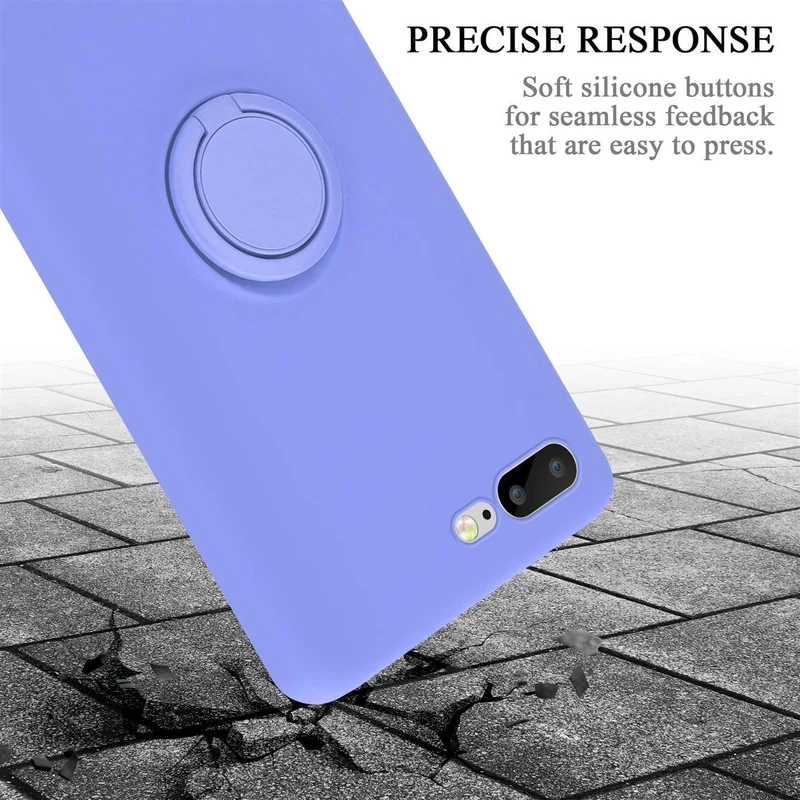 Cadorabo Hülle kompatibel mit Apple iPhone 7 PLUS / 7S PLUS / 8 PLUS Schutzhülle aus flexiblem TPU Silikon mit Ring