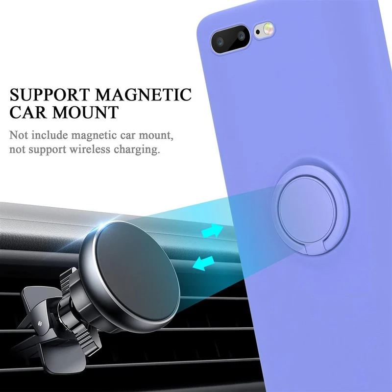 Cadorabo Hülle kompatibel mit Apple iPhone 7 PLUS / 7S PLUS / 8 PLUS Schutzhülle aus flexiblem TPU Silikon mit Ring