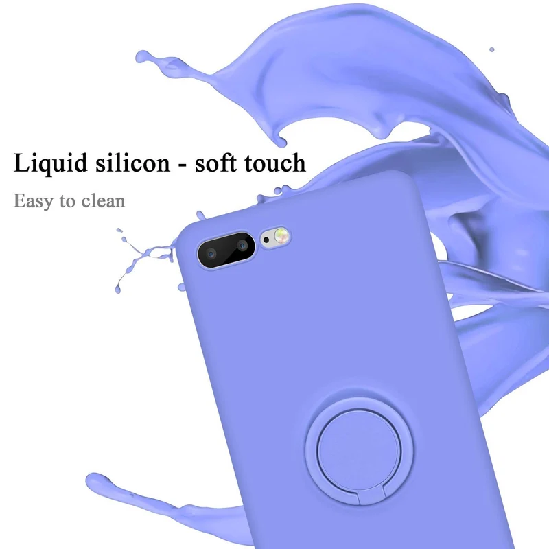 Cadorabo Hülle kompatibel mit Apple iPhone 7 PLUS / 7S PLUS / 8 PLUS Schutzhülle aus flexiblem TPU Silikon mit Ring