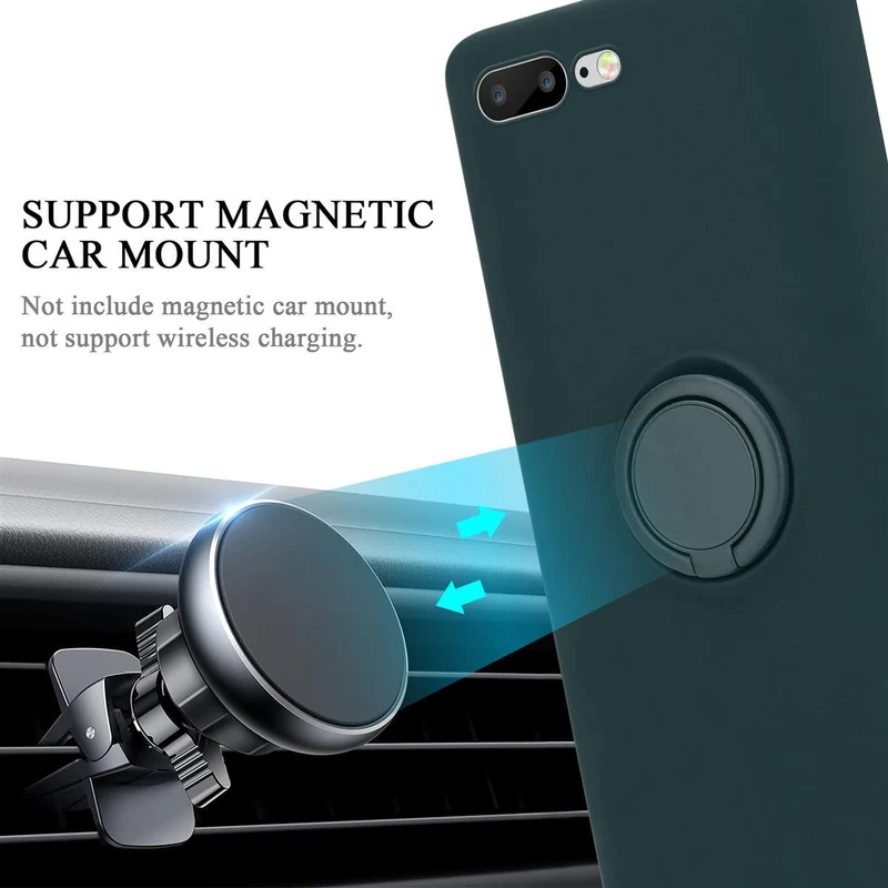 Cadorabo Hülle kompatibel mit Apple iPhone 7 PLUS / 7S PLUS / 8 PLUS Schutzhülle aus flexiblem TPU Silikon mit Ring