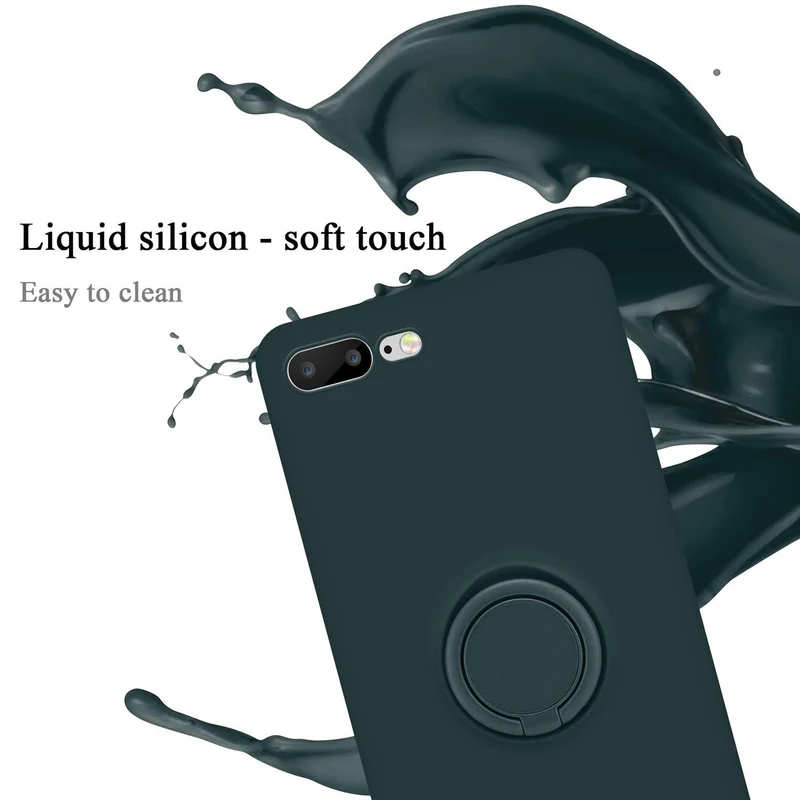 Cadorabo Hülle kompatibel mit Apple iPhone 7 PLUS / 7S PLUS / 8 PLUS Schutzhülle aus flexiblem TPU Silikon mit Ring