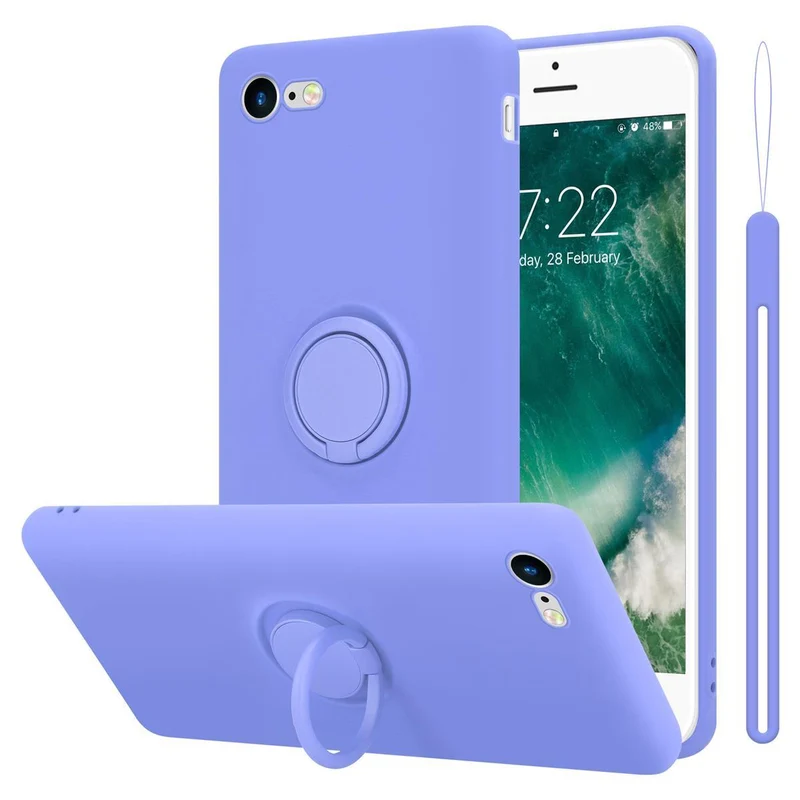 Cadorabo Hülle kompatibel mit Apple iPhone 7 / 7S / 8 / SE 2020 Schutzhülle aus flexiblem TPU Silikon mit Ring