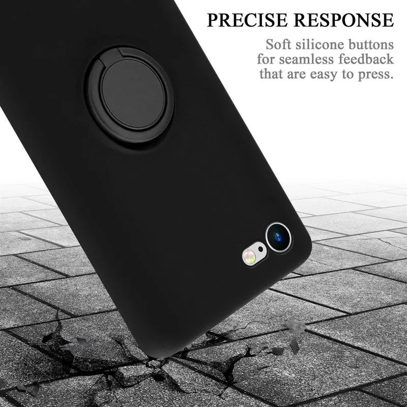 Cadorabo Hülle kompatibel mit Apple iPhone 7 / 7S / 8 / SE 2020 Schutzhülle aus flexiblem TPU Silikon mit Ring