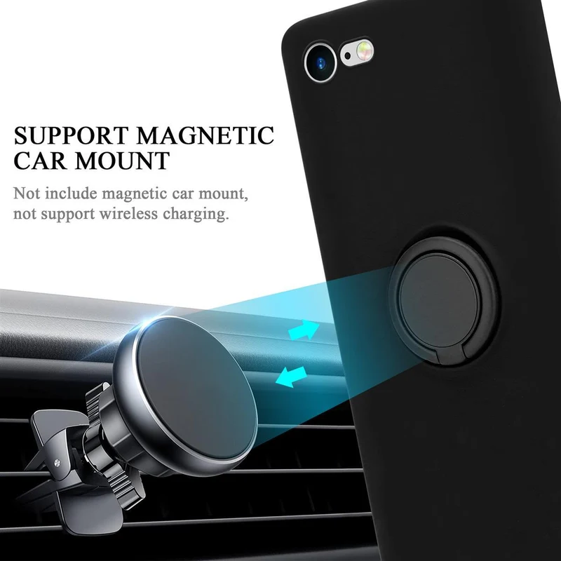 Cadorabo Hülle kompatibel mit Apple iPhone 7 / 7S / 8 / SE 2020 Schutzhülle aus flexiblem TPU Silikon mit Ring