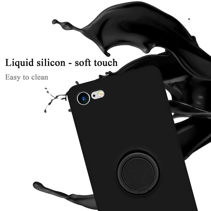 Cadorabo Hülle kompatibel mit Apple iPhone 7 / 7S / 8 / SE 2020 Schutzhülle aus flexiblem TPU Silikon mit Ring