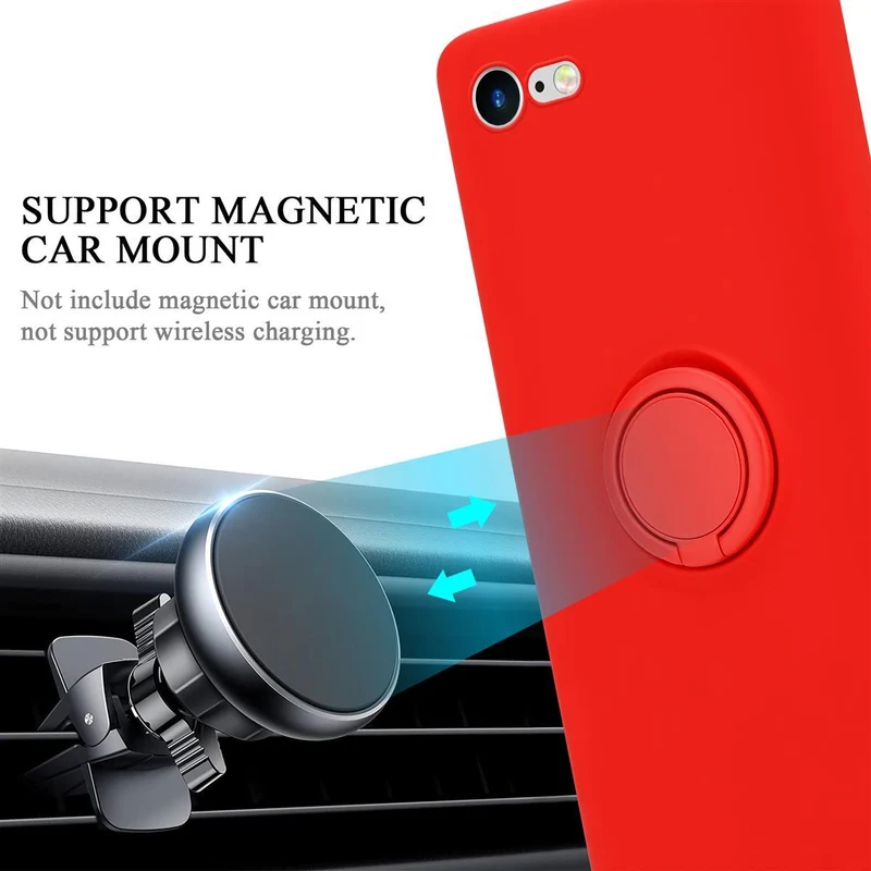 Cadorabo Hülle kompatibel mit Apple iPhone 7 / 7S / 8 / SE 2020 Schutzhülle aus flexiblem TPU Silikon mit Ring