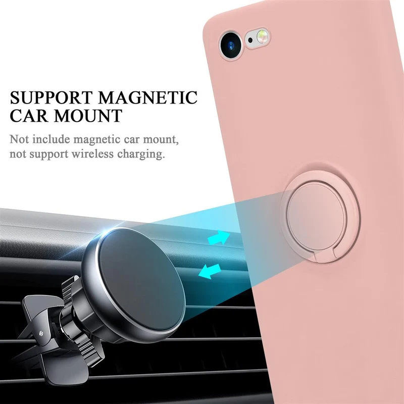 Cadorabo Hülle kompatibel mit Apple iPhone 7 / 7S / 8 / SE 2020 Schutzhülle aus flexiblem TPU Silikon mit Ring
