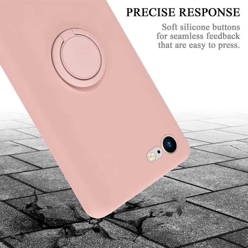 Cadorabo Hülle kompatibel mit Apple iPhone 7 / 7S / 8 / SE 2020 Schutzhülle aus flexiblem TPU Silikon mit Ring