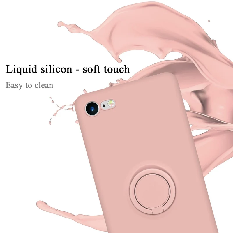 Cadorabo Hülle kompatibel mit Apple iPhone 7 / 7S / 8 / SE 2020 Schutzhülle aus flexiblem TPU Silikon mit Ring