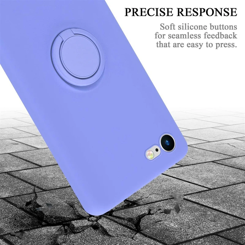 Cadorabo Hülle kompatibel mit Apple iPhone 7 / 7S / 8 / SE 2020 Schutzhülle aus flexiblem TPU Silikon mit Ring