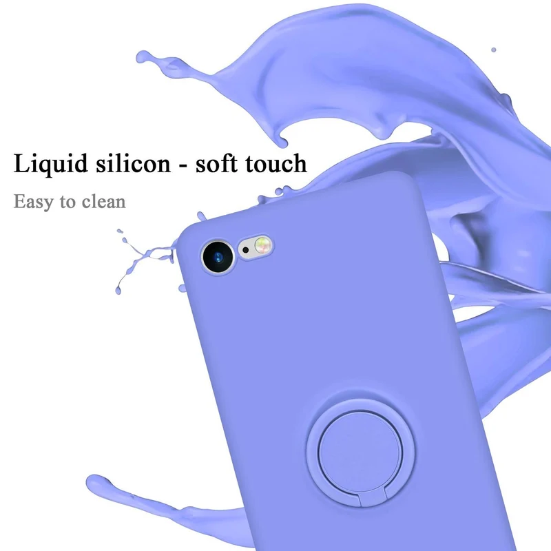 Cadorabo Hülle kompatibel mit Apple iPhone 7 / 7S / 8 / SE 2020 Schutzhülle aus flexiblem TPU Silikon mit Ring