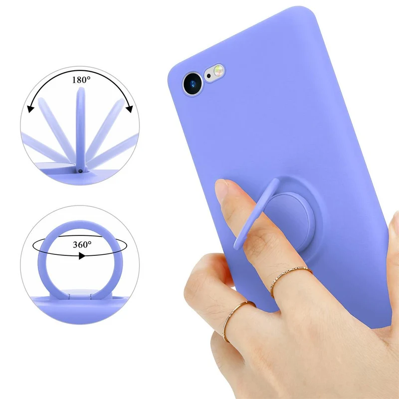 Cadorabo Hülle kompatibel mit Apple iPhone 7 / 7S / 8 / SE 2020 Schutzhülle aus flexiblem TPU Silikon mit Ring