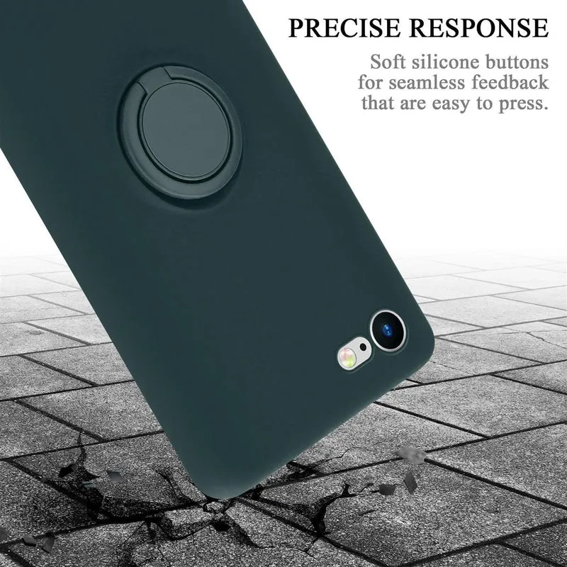 Cadorabo Hülle kompatibel mit Apple iPhone 7 / 7S / 8 / SE 2020 Schutzhülle aus flexiblem TPU Silikon mit Ring