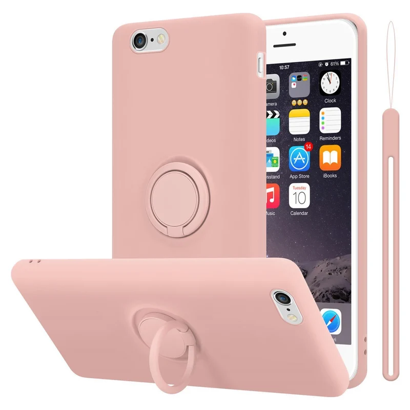 Cadorabo Hülle kompatibel mit Apple iPhone 6 PLUS / 6S PLUS Schutzhülle aus flexiblem TPU Silikon mit Ring