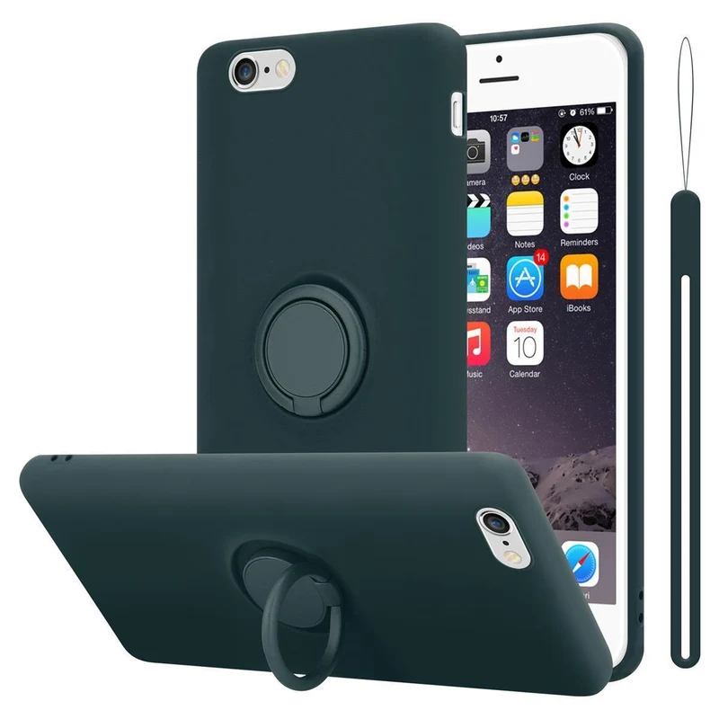 Cadorabo Hülle kompatibel mit Apple iPhone 6 PLUS / 6S PLUS Schutzhülle aus flexiblem TPU Silikon mit Ring