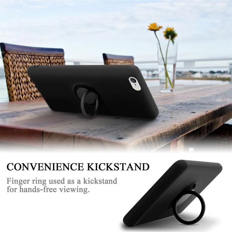 Cadorabo Hülle kompatibel mit Apple iPhone 6 PLUS / 6S PLUS Schutzhülle aus flexiblem TPU Silikon mit Ring