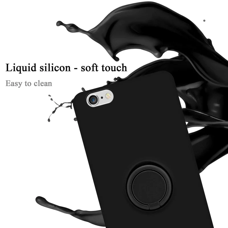Cadorabo Hülle kompatibel mit Apple iPhone 6 PLUS / 6S PLUS Schutzhülle aus flexiblem TPU Silikon mit Ring