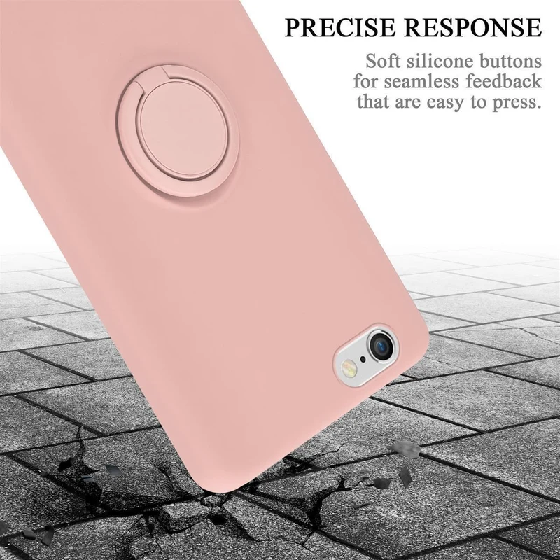 Cadorabo Hülle kompatibel mit Apple iPhone 6 PLUS / 6S PLUS Schutzhülle aus flexiblem TPU Silikon mit Ring