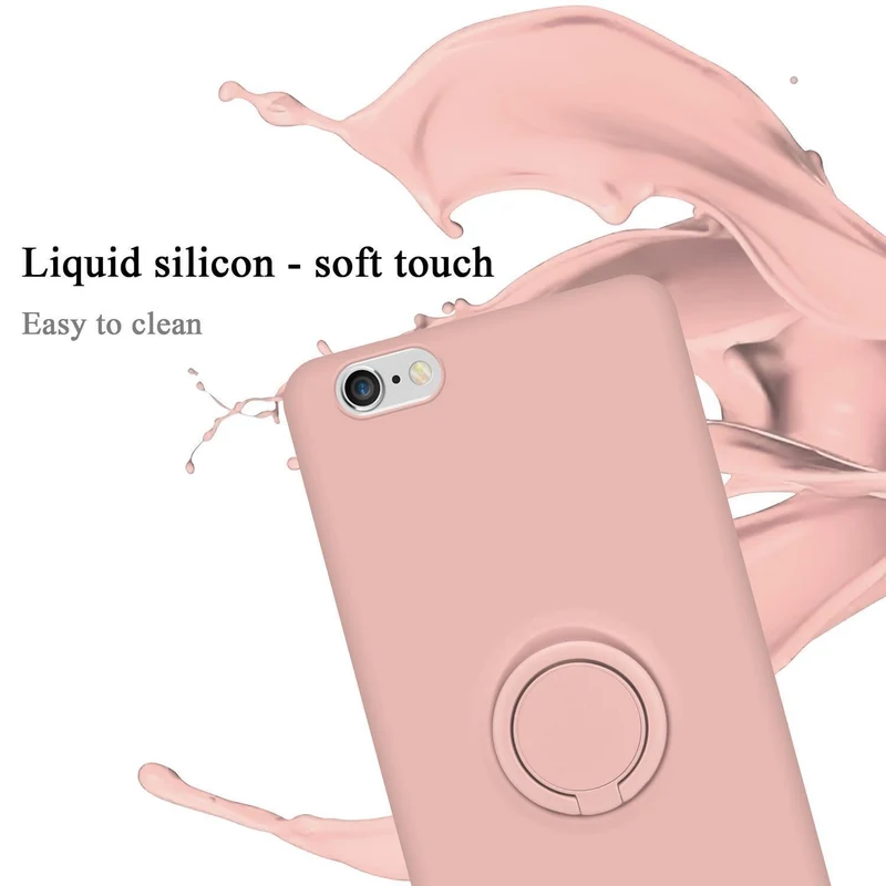 Cadorabo Hülle kompatibel mit Apple iPhone 6 PLUS / 6S PLUS Schutzhülle aus flexiblem TPU Silikon mit Ring