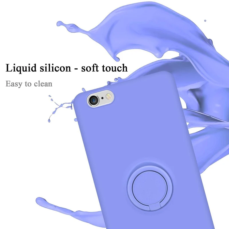 Cadorabo Hülle kompatibel mit Apple iPhone 6 PLUS / 6S PLUS Schutzhülle aus flexiblem TPU Silikon mit Ring