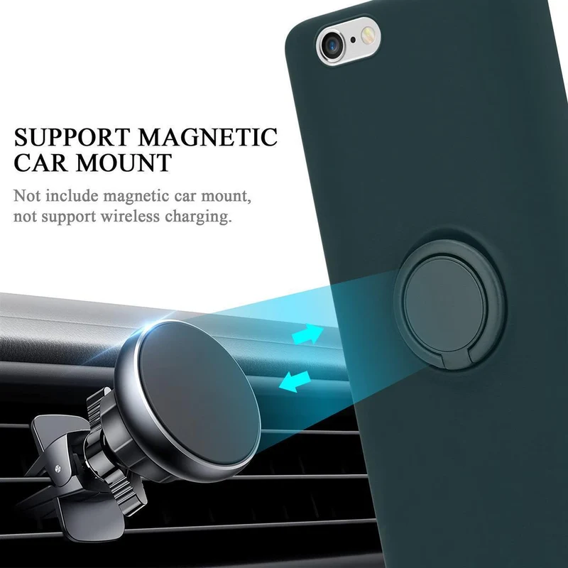 Cadorabo Hülle kompatibel mit Apple iPhone 6 PLUS / 6S PLUS Schutzhülle aus flexiblem TPU Silikon mit Ring