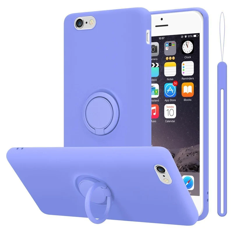 Cadorabo Hülle kompatibel mit Apple iPhone 6 / 6S Schutzhülle aus flexiblem TPU Silikon mit Ring