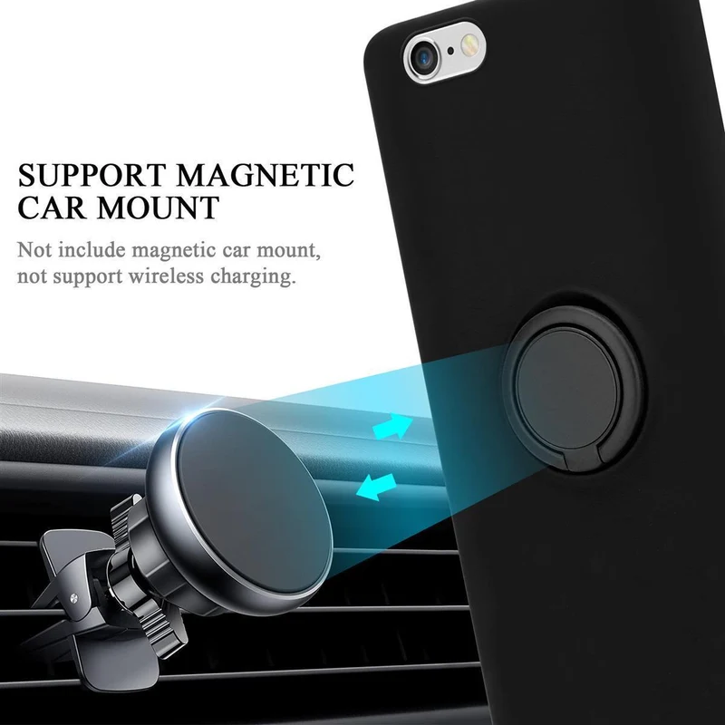 Cadorabo Hülle kompatibel mit Apple iPhone 6 / 6S Schutzhülle aus flexiblem TPU Silikon mit Ring
