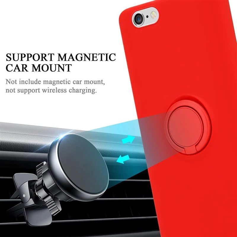 Cadorabo Hülle kompatibel mit Apple iPhone 6 / 6S Schutzhülle aus flexiblem TPU Silikon mit Ring