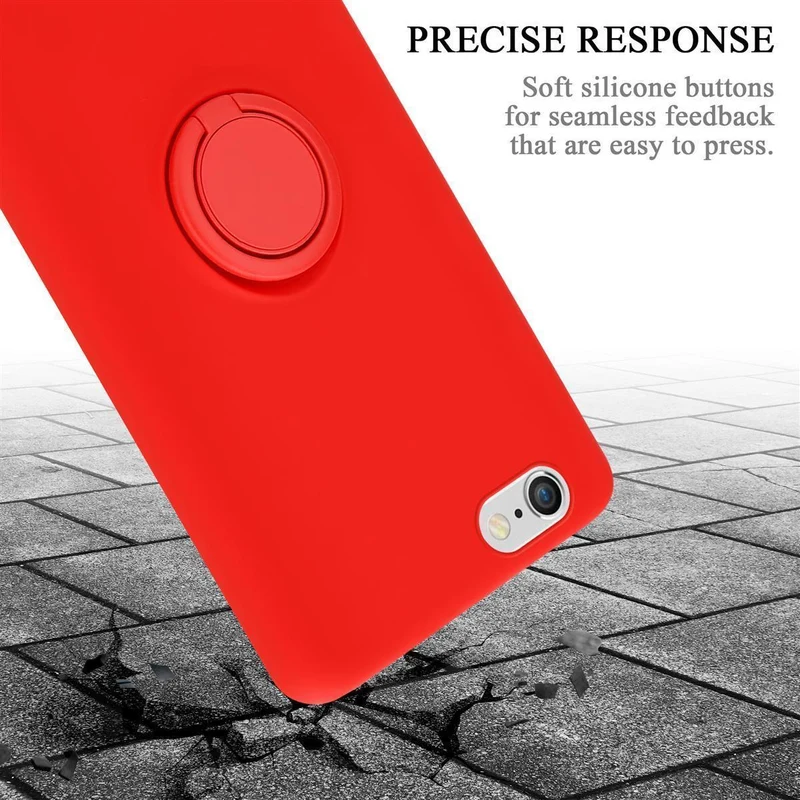 Cadorabo Hülle kompatibel mit Apple iPhone 6 / 6S Schutzhülle aus flexiblem TPU Silikon mit Ring
