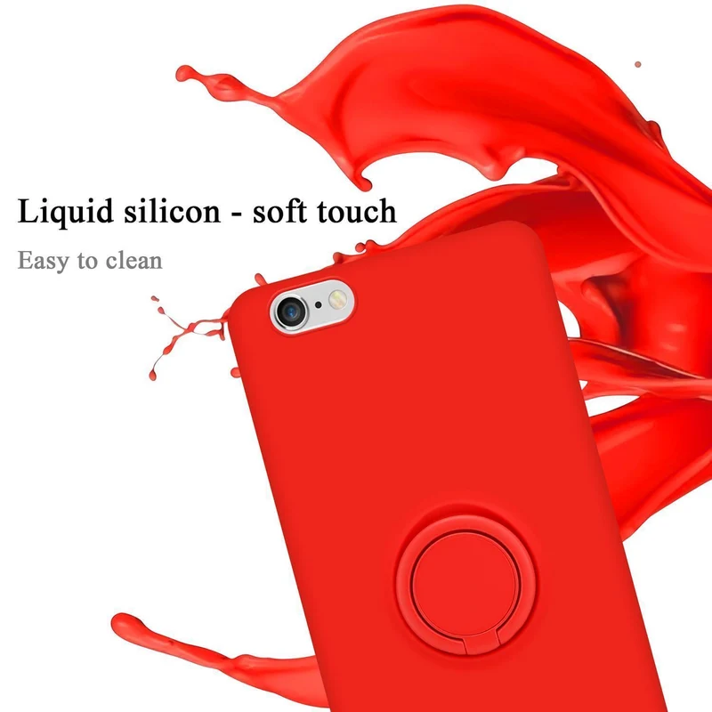 Cadorabo Hülle kompatibel mit Apple iPhone 6 / 6S Schutzhülle aus flexiblem TPU Silikon mit Ring